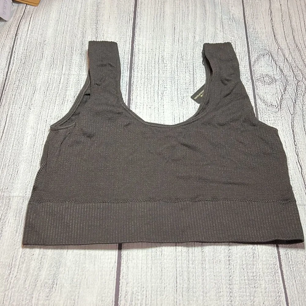 SKIMS SCOOP NECK BRALETTE RIBBED SOOT Size XXS/XS New - Picture 2 of 5